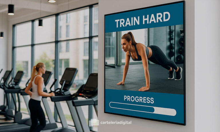 Cartelería digital en gimnasios