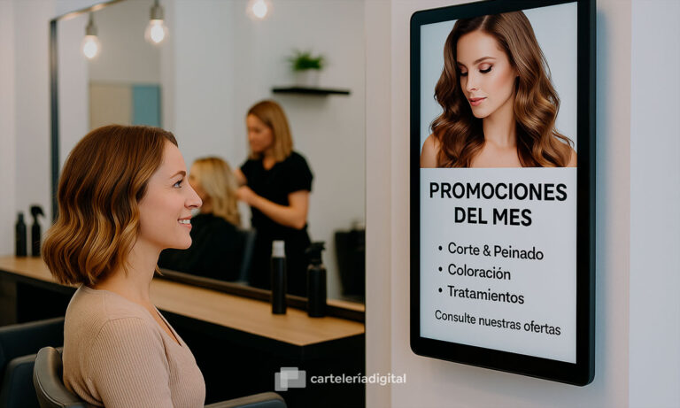 Peluquerías y salones: fideliza y comunica con cartelería digital