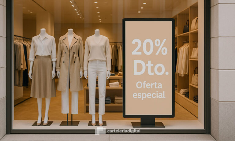 Uso de cartelería digital en tiendas de ropa para mejorar la experiencia de compra