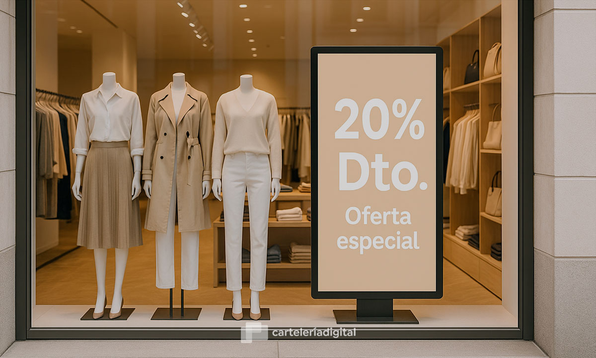 Uso de cartelería digital en tiendas de ropa para mejorar la experiencia de compra
