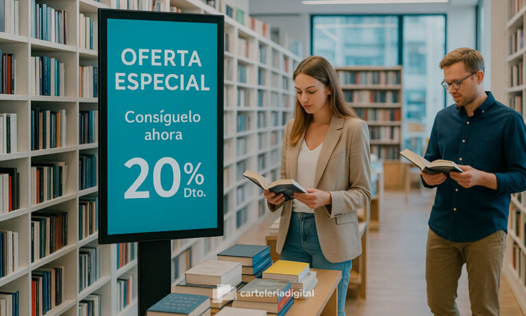 Cómo destacar libros y novedades en librerías con cartelería digital