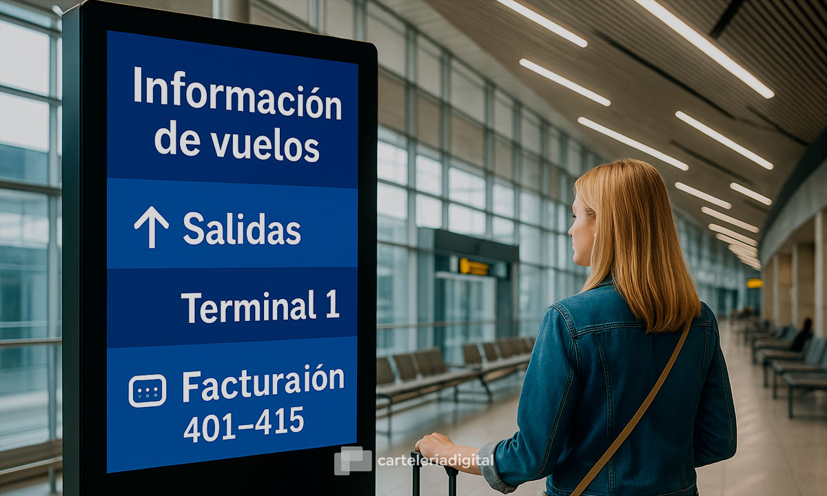 Cartelería digital para aeropuertos: información dinámica para viajeros